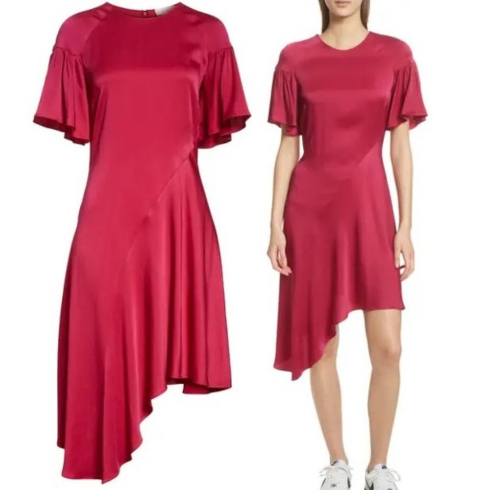 A.L.C. Tilly Asymmetrical Dress Berry